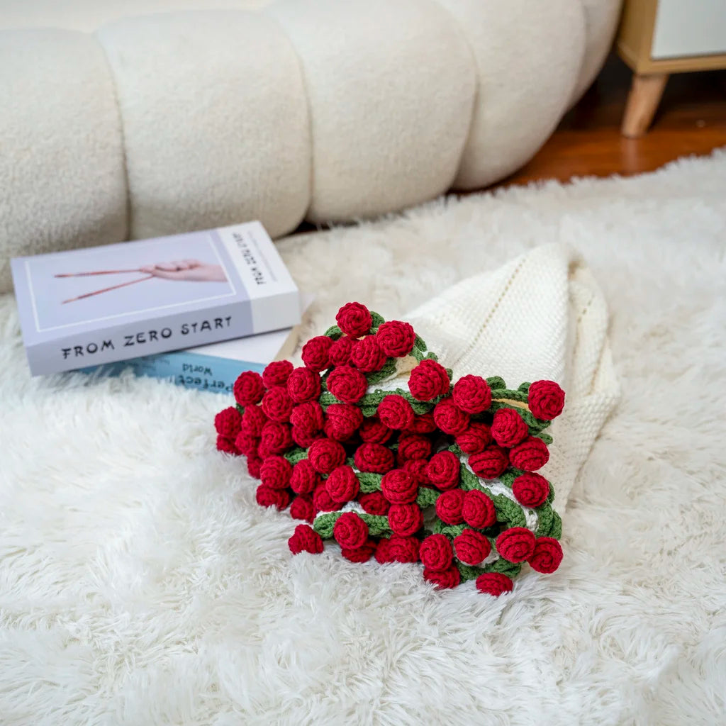 CrochetPark™ 1980 Rose Bouquet Blanket DIY kit