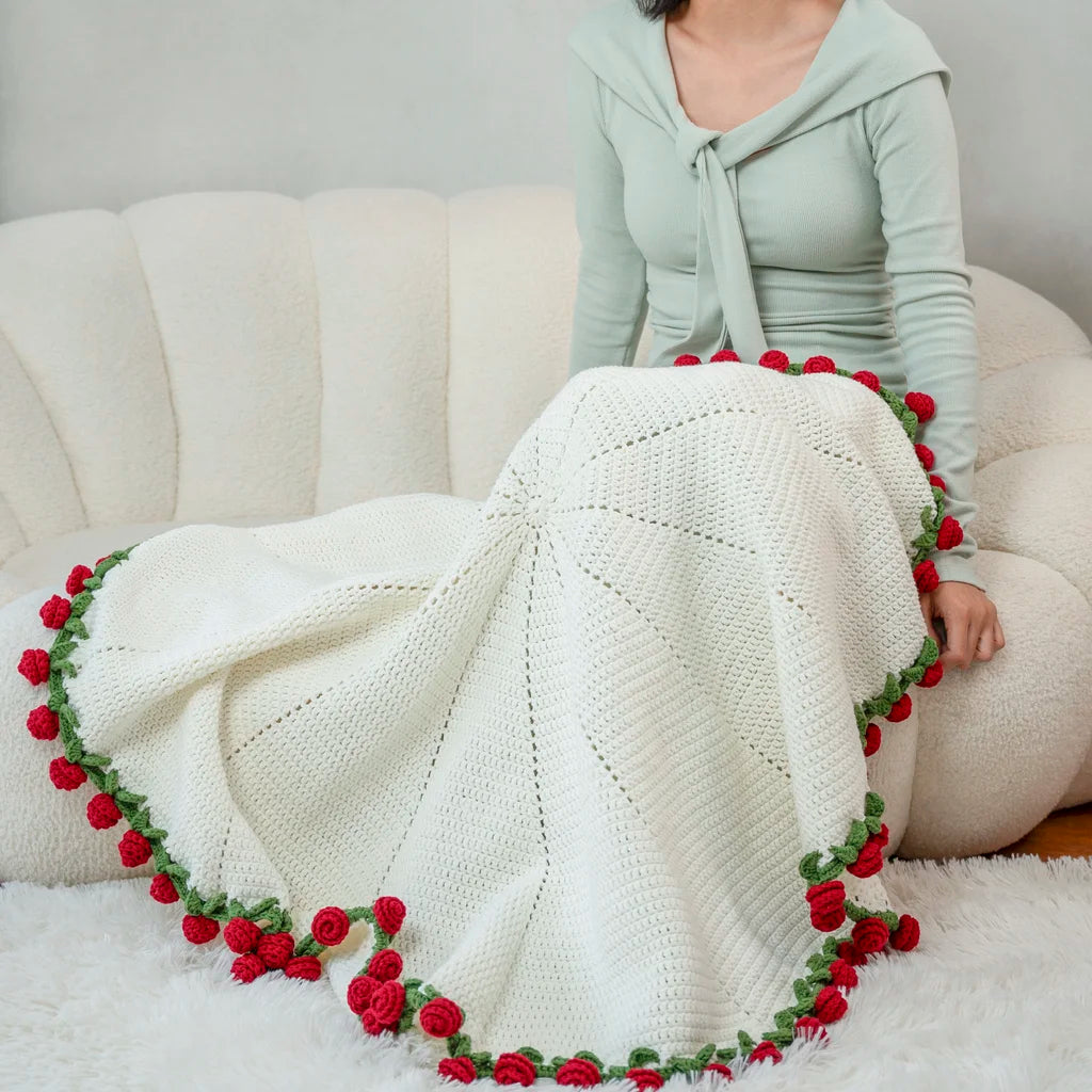 CrochetPark™ 1980 Rose Bouquet Blanket DIY kit