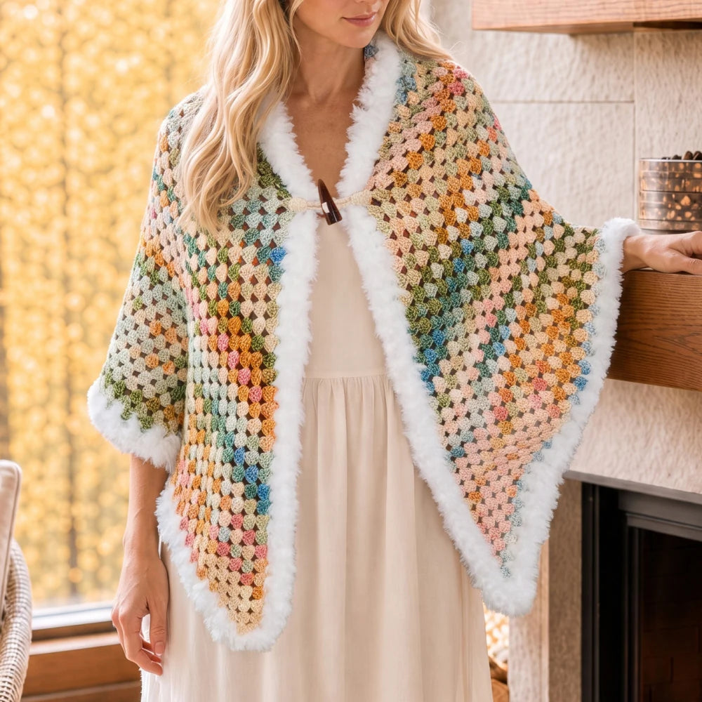 Rainbow Triangular Crochet Shawl Kit