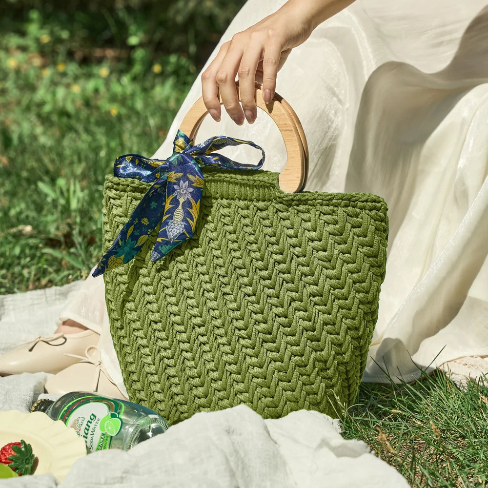 CrochetPark™ Elegantes Oma-Häkeltaschen-DIY-Set