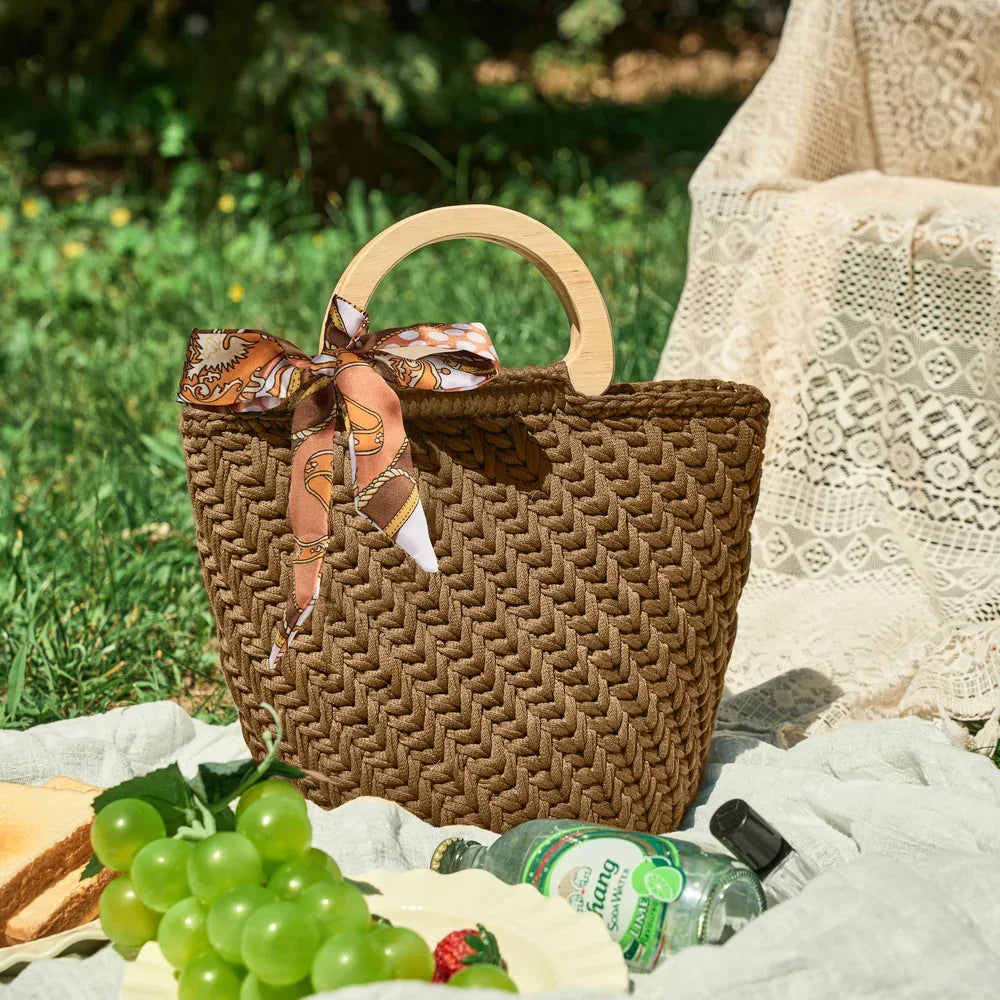 CrochetPark™ Elegantes Oma-Häkeltaschen-DIY-Set