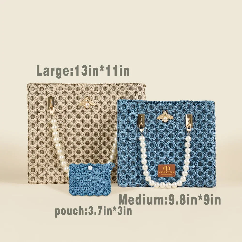 CrochetPark™ Pearl Bee Crochet Bag Kit