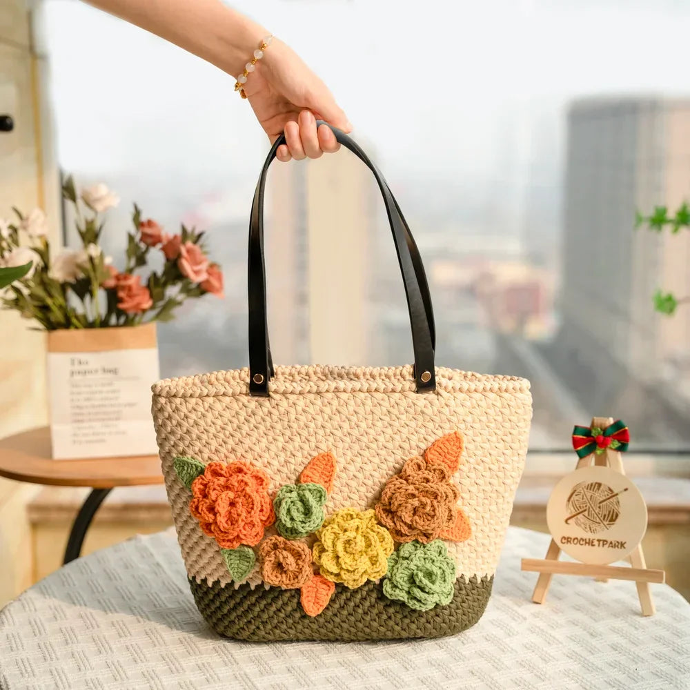 CrochetPark™ PetalBloom Häkel-Schultertaschen-Set