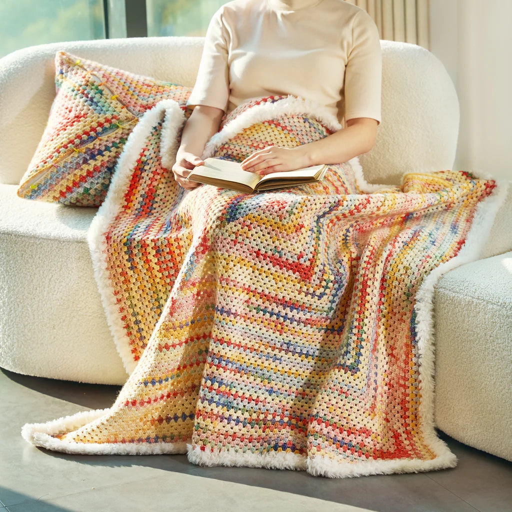 CrochetPark™ Hearthside Rainbow Blanket Kit