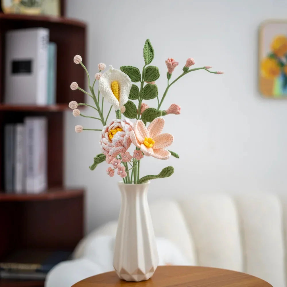 CrochetPark™ Pfingstrosen-Versprechen Handgemachte Häkelblume