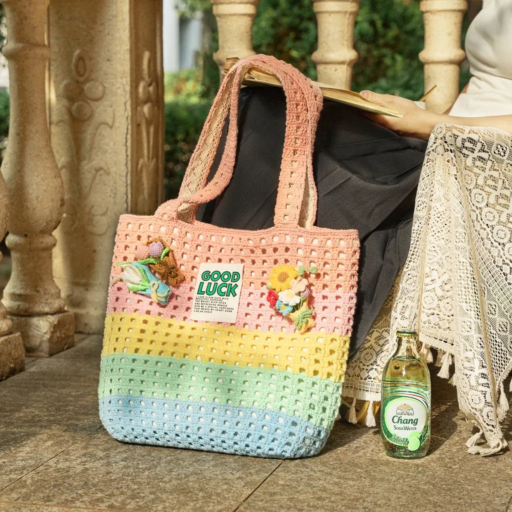 Kit de sac fourre-tout à bandoulière en crochet Croissant CrochetPark™