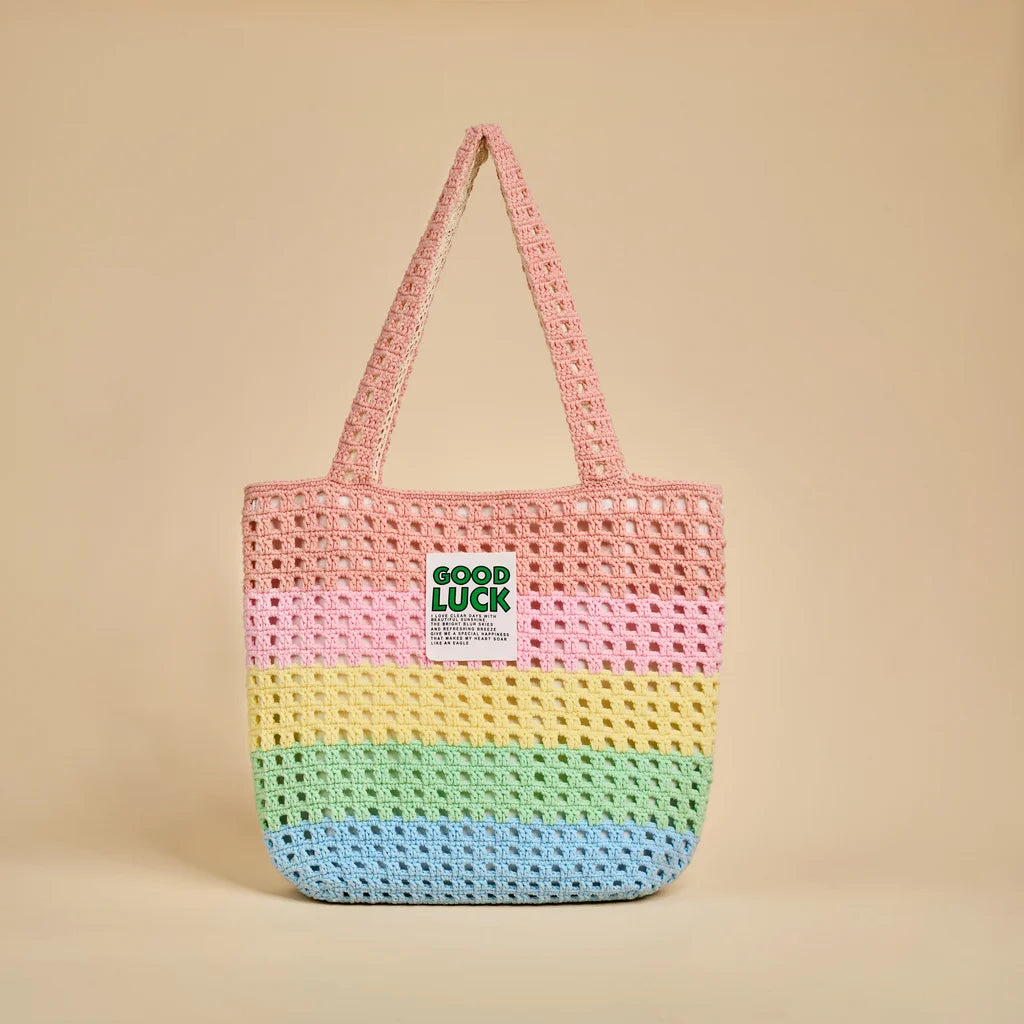 CrochetPark™ Rainbow Waffle Tote crochet kit