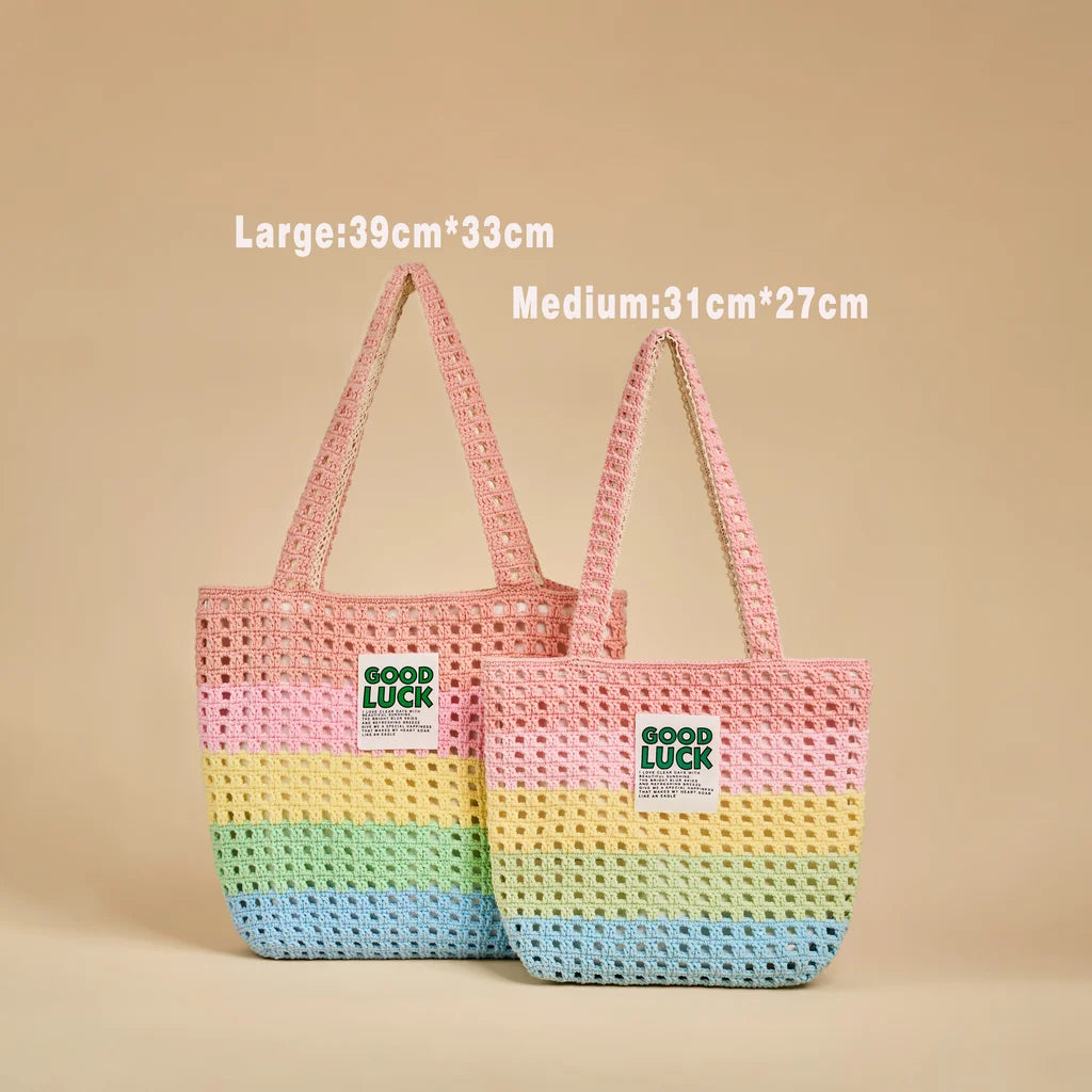 CrochetPark™ Rainbow Waffle Tote crochet kit