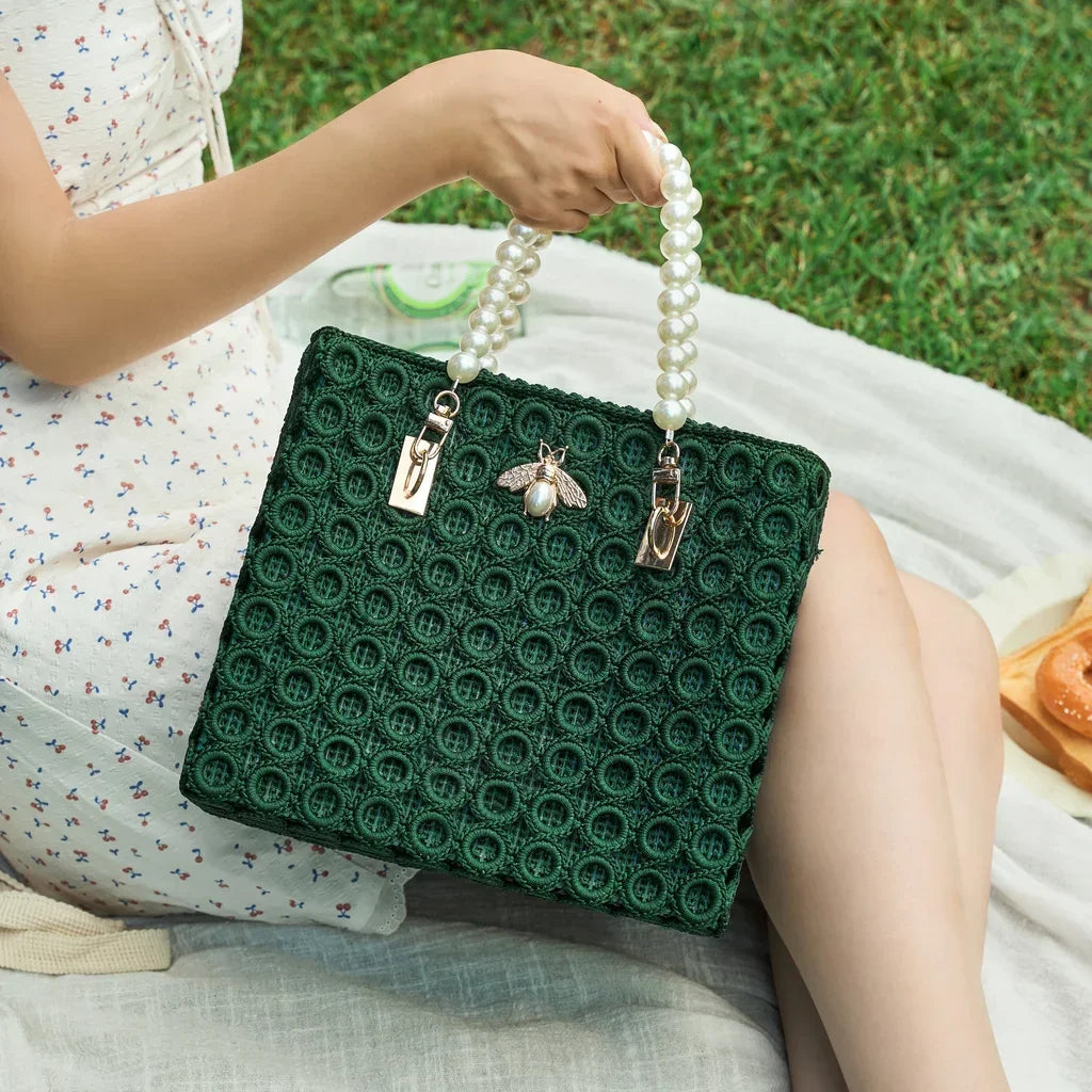 CrochetPark™ Pearl Bee Crochet Bag Kit