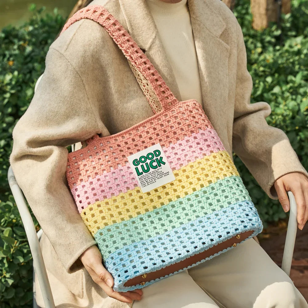 Kit de sac fourre-tout à bandoulière en crochet Croissant CrochetPark™