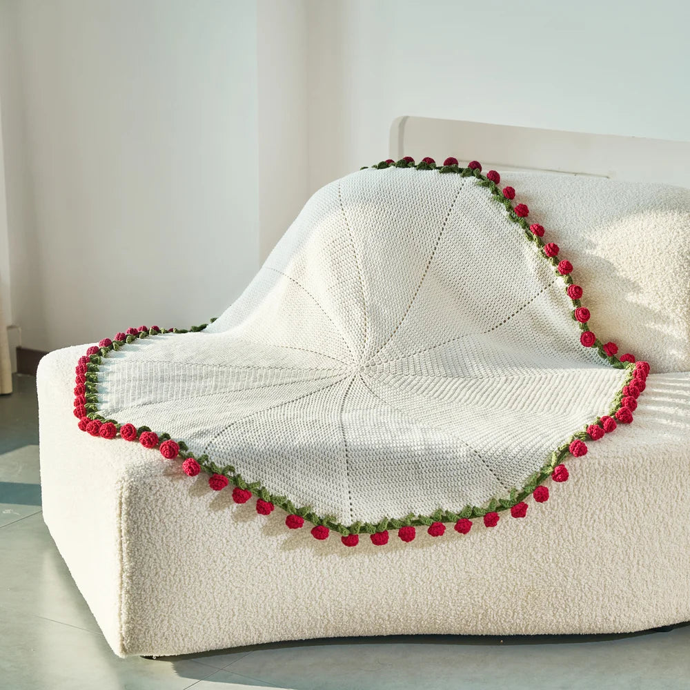 CrochetPark™ 1980 Rose Bouquet Blanket DIY kit