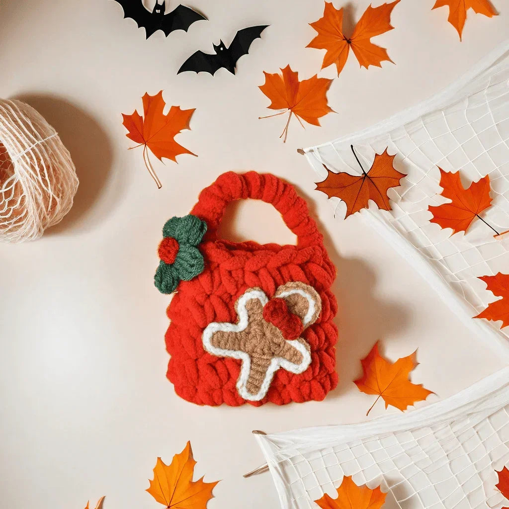 mini sac en peluche pour ranger le kit de crochet