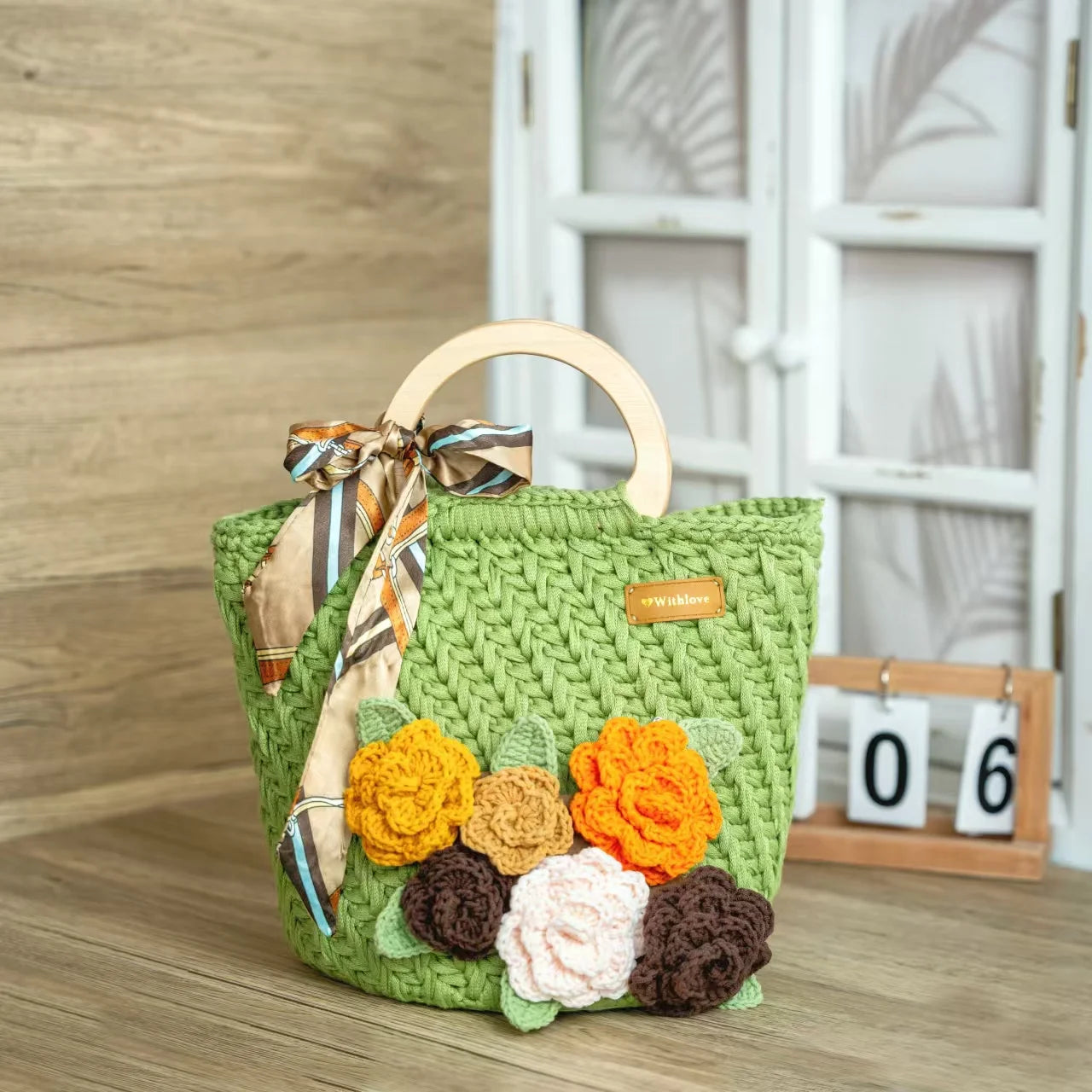 crochet bag floral decoration kits (2 hours project)