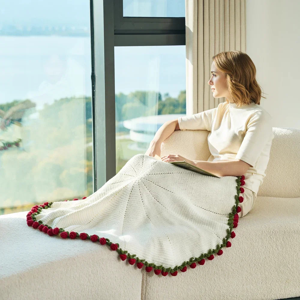 CrochetPark™ 1980 Rose Bouquet Blanket DIY kit