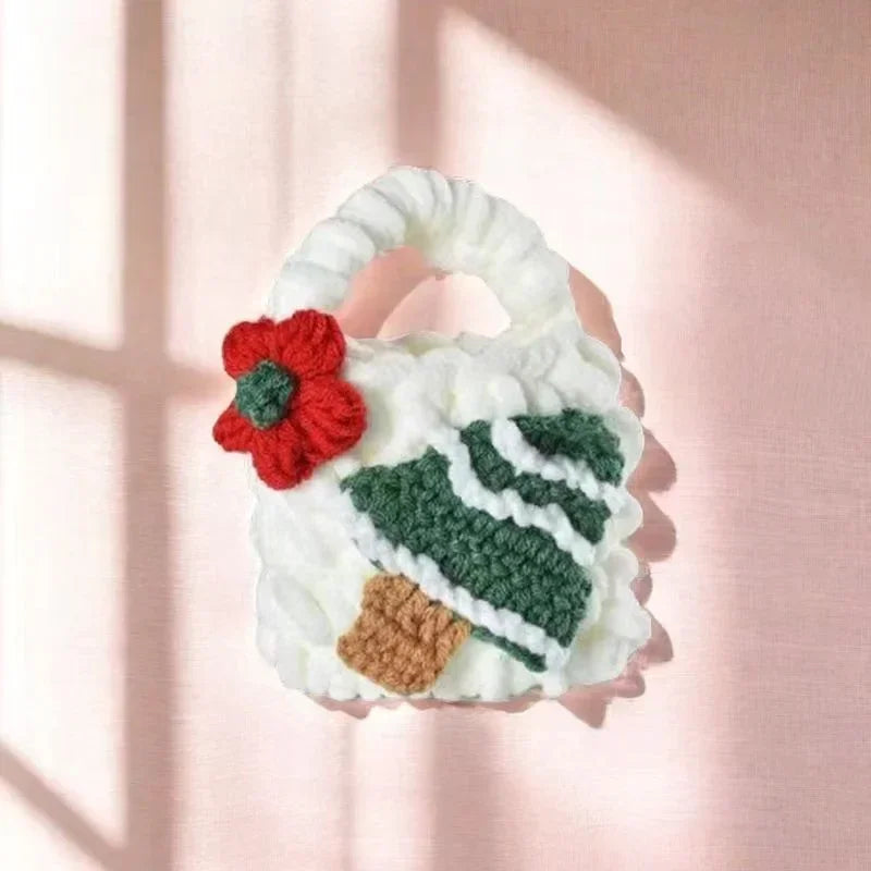 mini sac en peluche pour ranger le kit de crochet