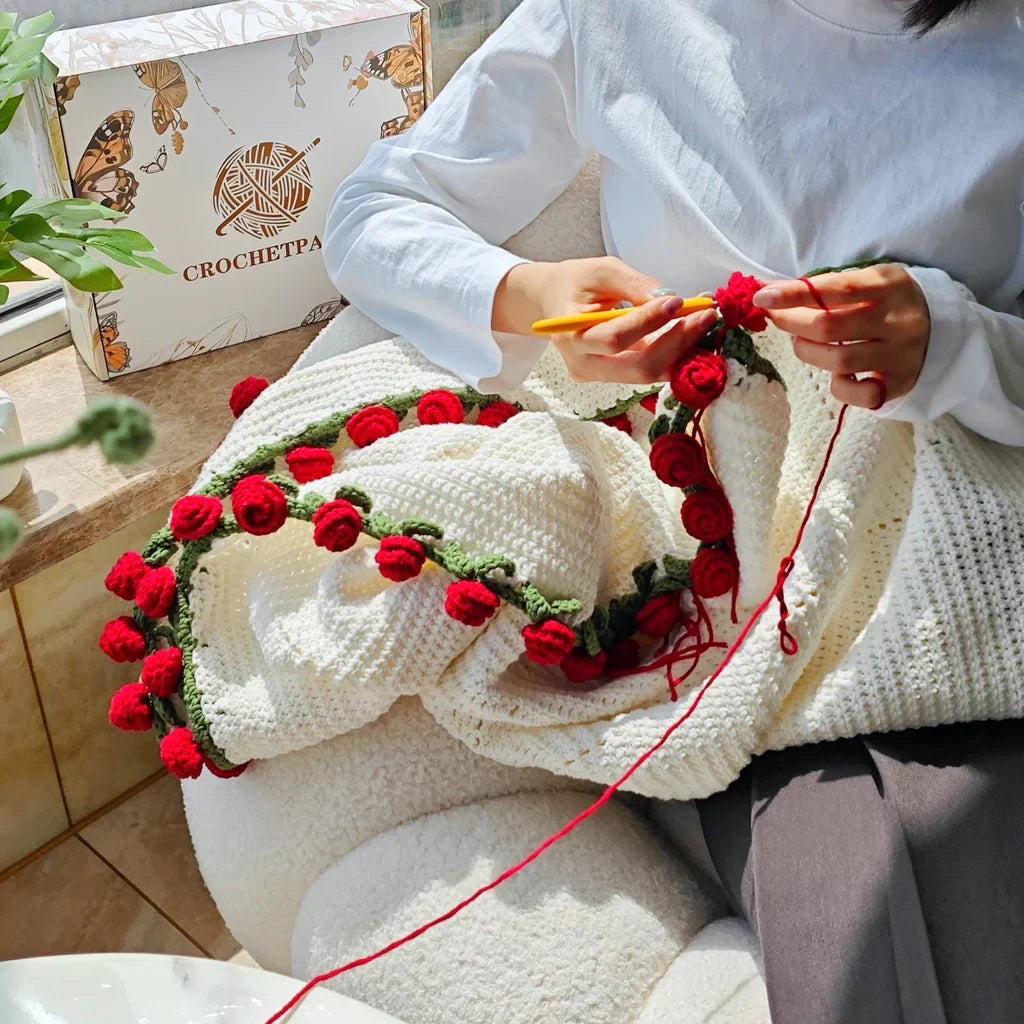 Tutorial of 1980 Rose Bouquet Blanket DIY kit