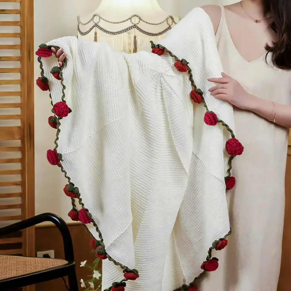 CrochetPark™ 1980 Rosenstrauß-Decke DIY-Kit