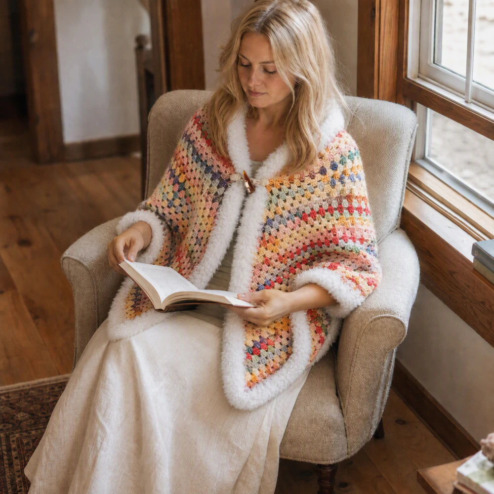 Rainbow Triangular Crochet Shawl Kit