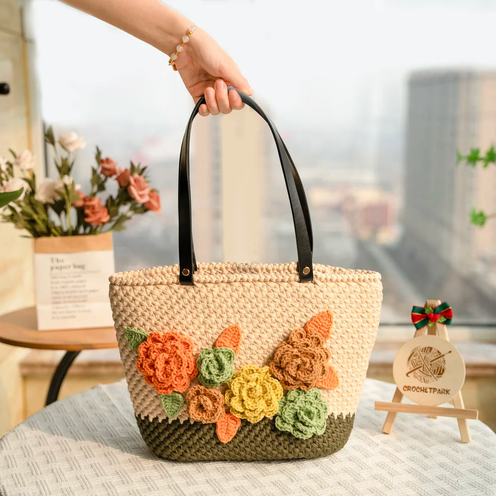 CrochetPark™ PetalBloom crochet Shoulder Tote Kit