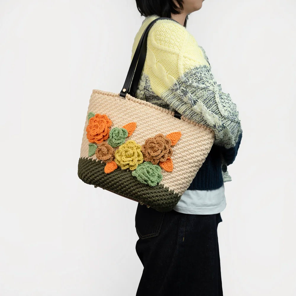 CrochetPark™ PetalBloom crochet Shoulder Tote Kit