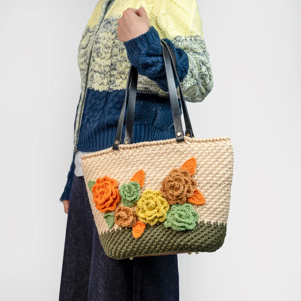 CrochetPark™ PetalBloom crochet Shoulder Tote Kit