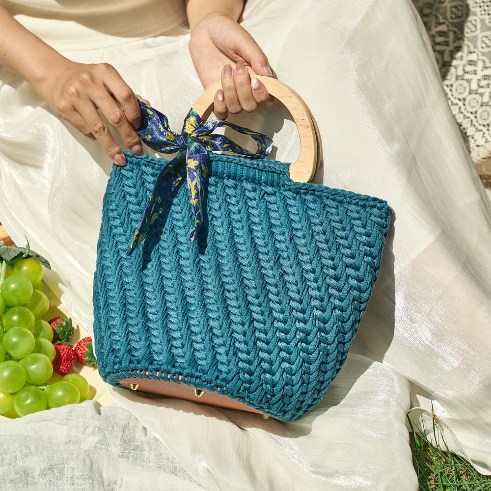 CrochetPark™ Elegantes Oma-Häkeltaschen-DIY-Set