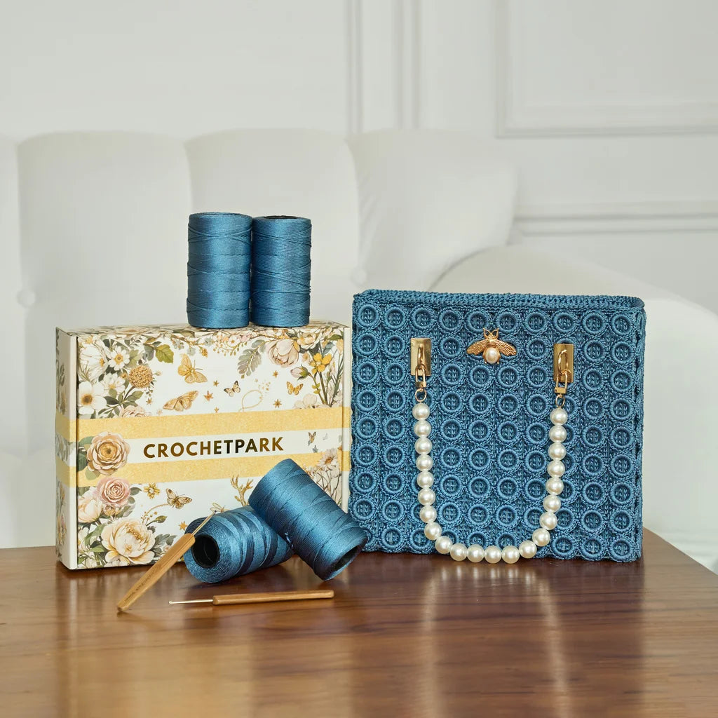 CrochetPark™ Pearl Bee Crochet Bag Kit