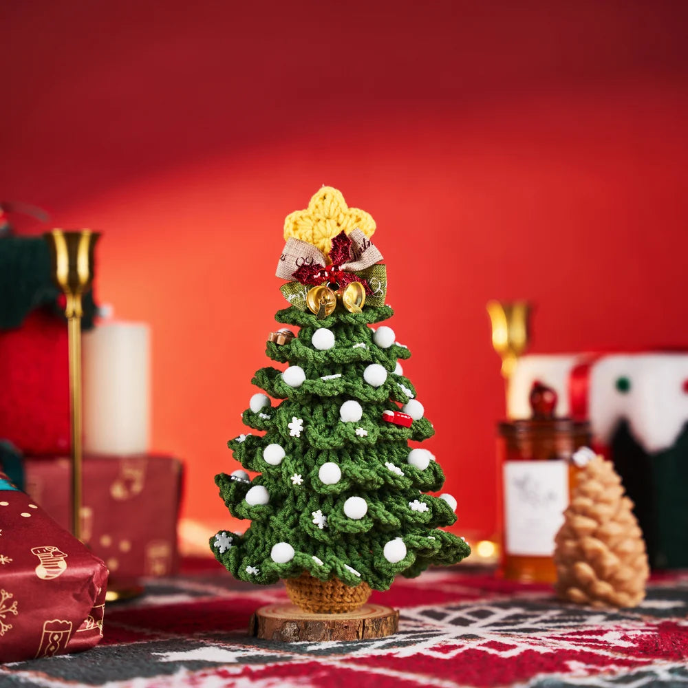 CrochetPark™ 8 inch Handmade crocheted Christmas tree
