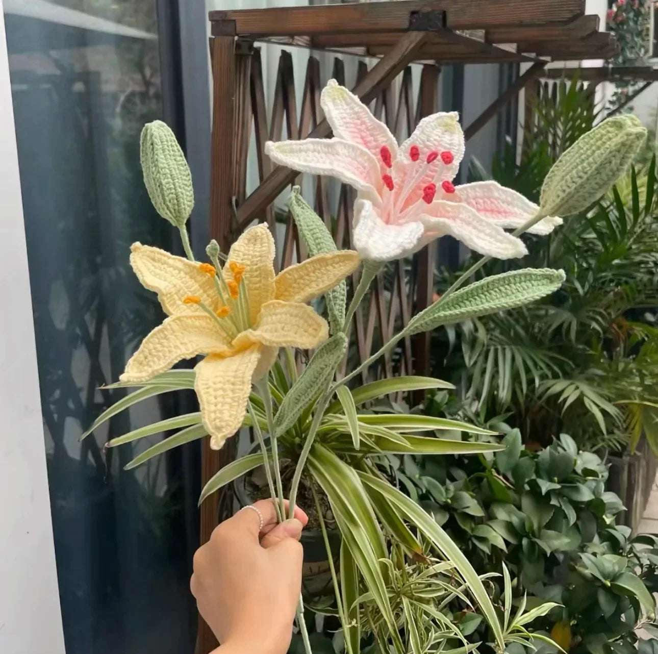 handmade lily flower Crochet Lily Flower Decorations