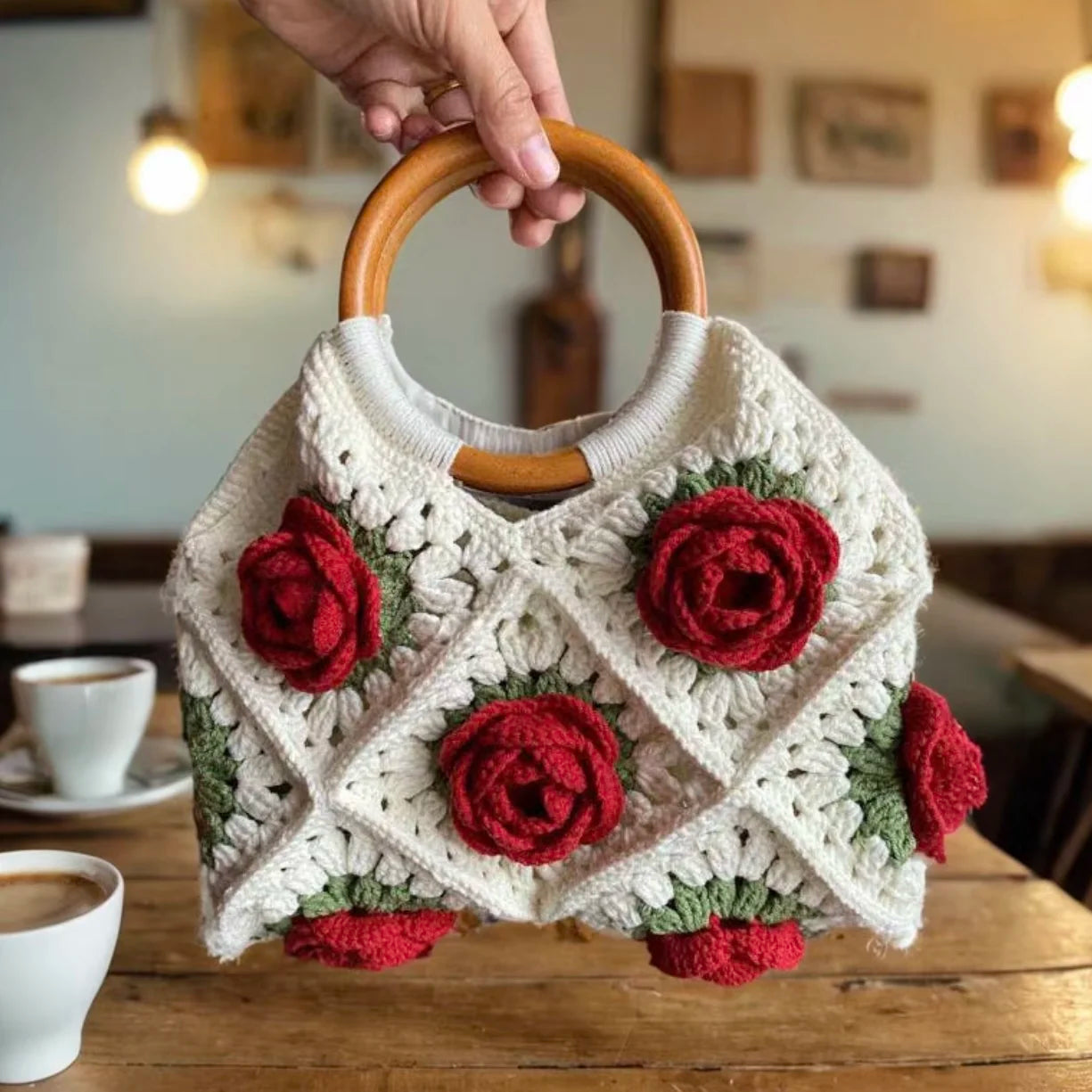 1980 Rose Handbag Crochet DIY KIT