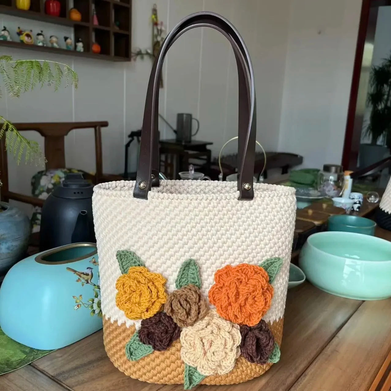 CrochetPark™ PetalBloom crochet Shoulder Tote Kit