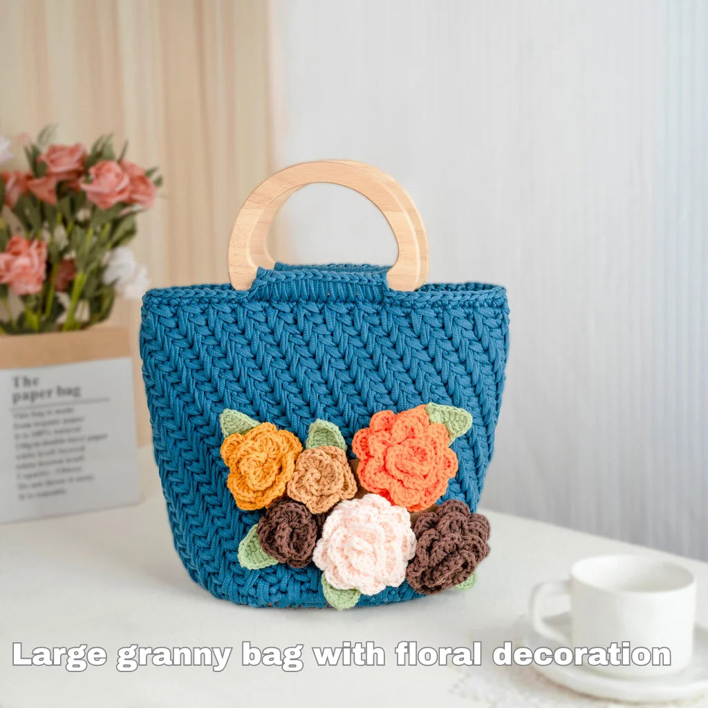 CrochetPark™  Elegant granny Crochet Bag DIY Kit